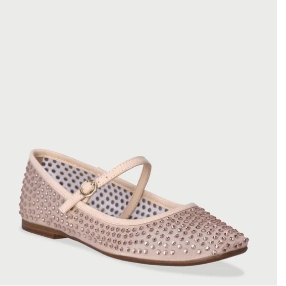 Scoop NYC Rose Blush Studded Mary Jane Flats